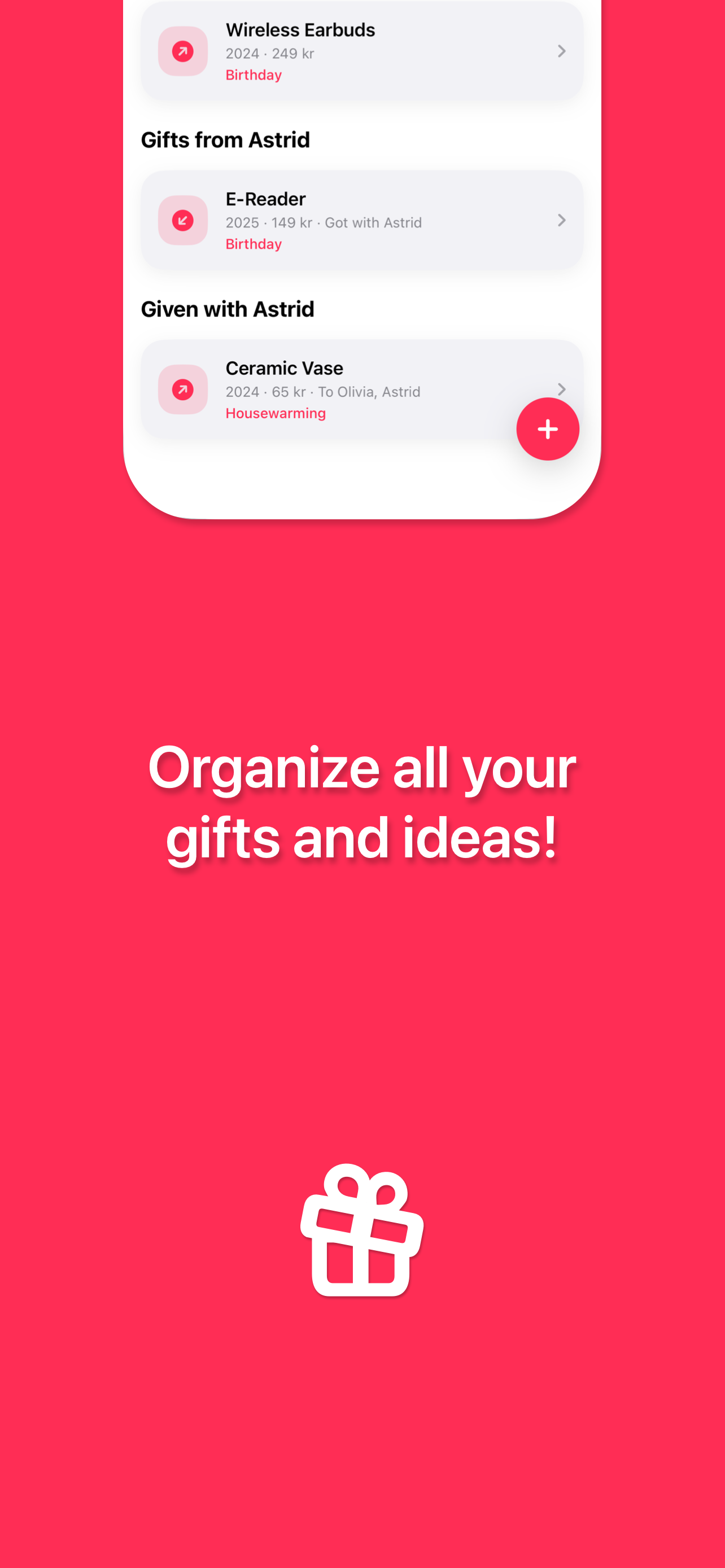 Gifter: Gift Tracker & Lists screenshot 2