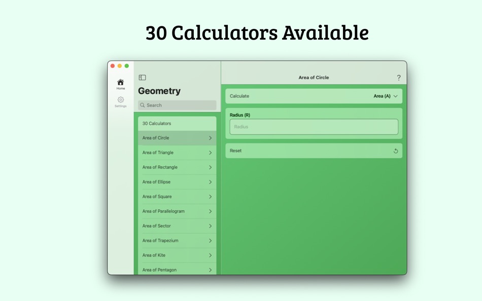 #1. Geometry Calculator (macOS) 由: loay setrak