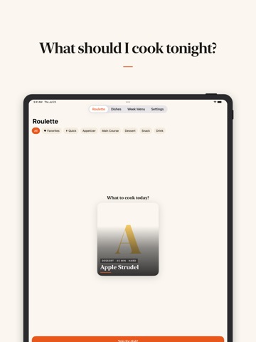 99 Plates: Recipes & Roulette iPad screenshot