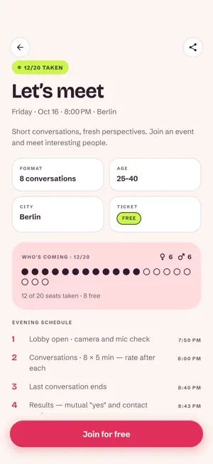 SprintDate: speed dating screenshot 2