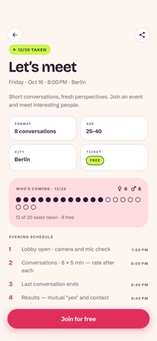 SprintDate: speed dating Screenshot 2 of 4