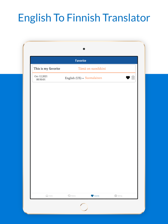 English To Finnish Translation iPad screenshot