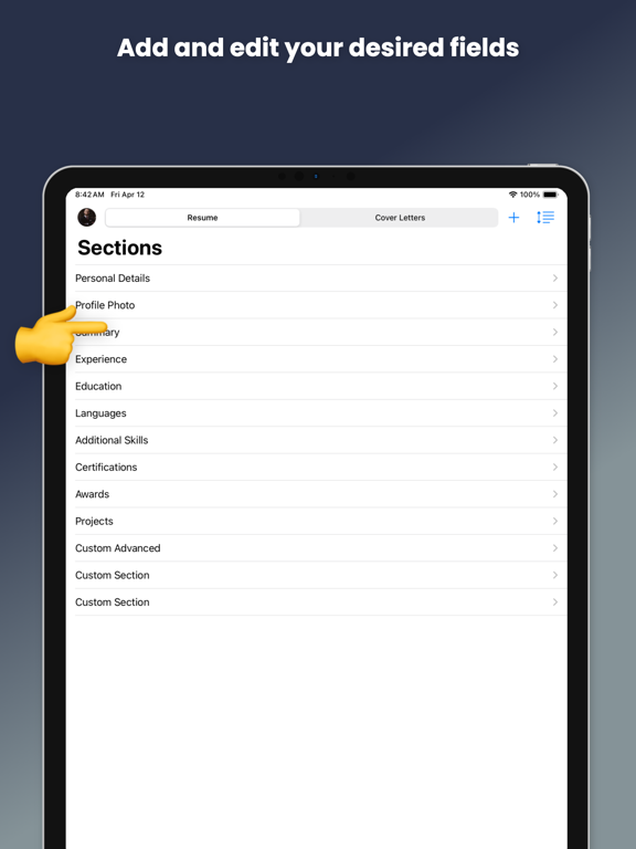 Simple CV: CV Maker App iPad screenshot 5 - Business app