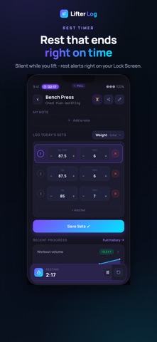 Lifter Log – Workout Tracker iPhone screenshot