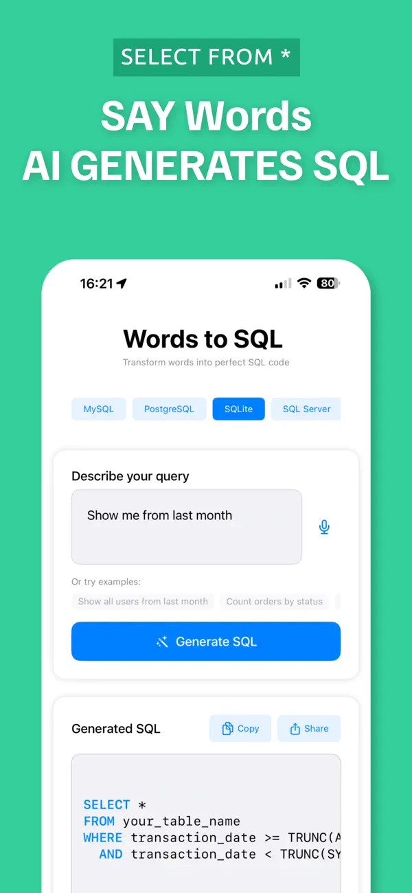 #2. Words to SQL Script Generator (iOS) Door: Tech Box d.o.o.