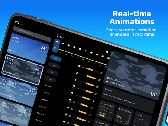 Yawa: Weather & Radar iPad screenshot 2 - Weather app