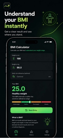 BMI Calculator Weight Log iPhone screenshot