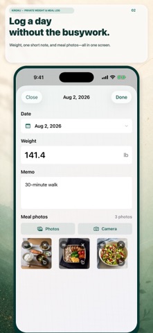 Weight & Meal Log: Kiroku Screenshot 2 of 5