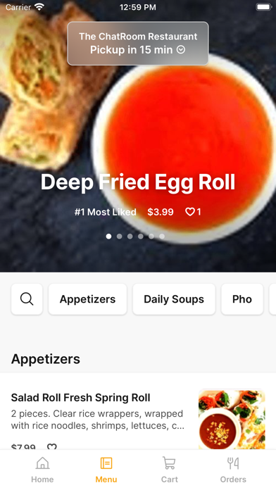Screenshot 2 of The ChatRoom Restaurant App