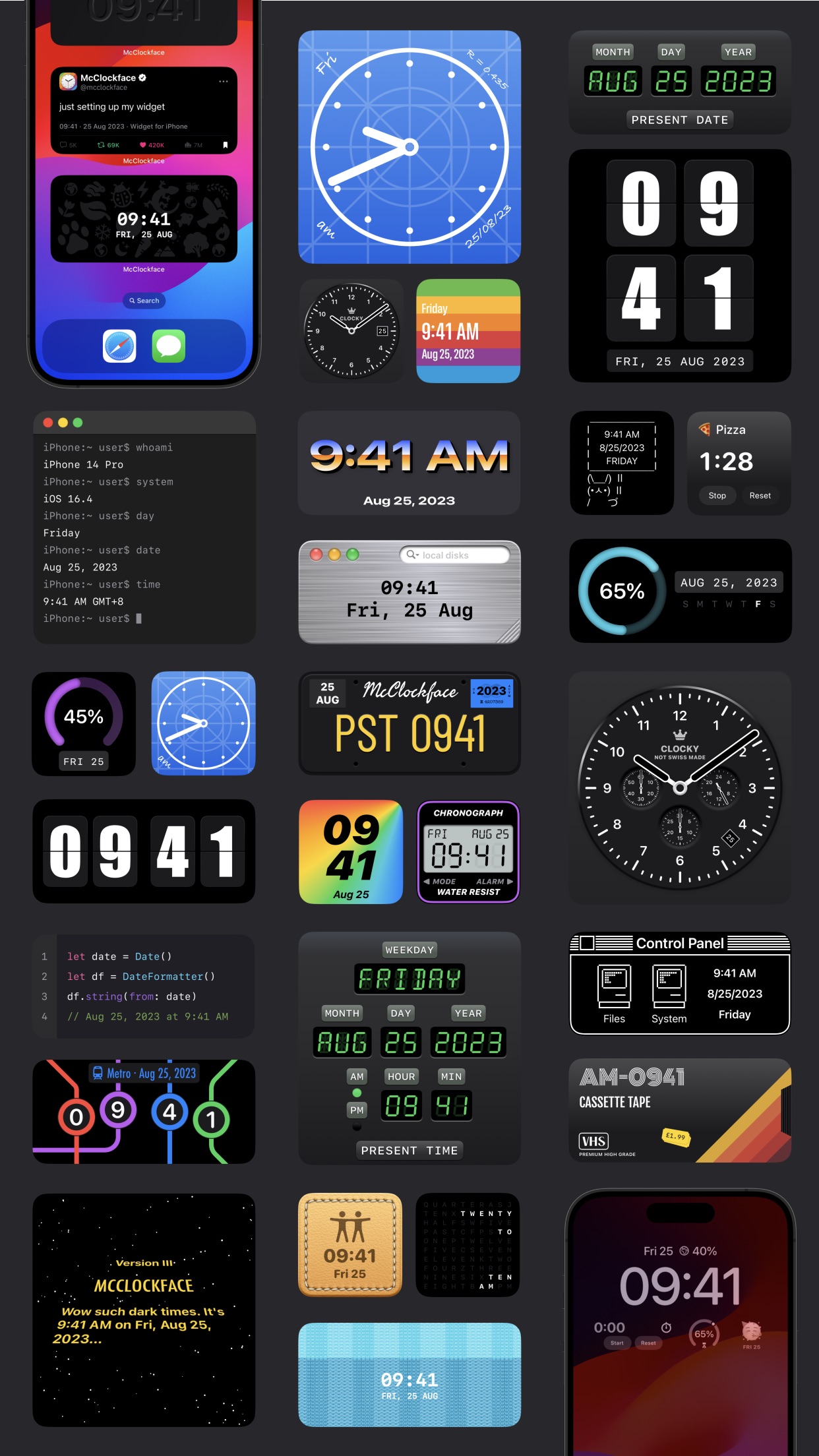 Screenshot do app McClockface: Flip Clock