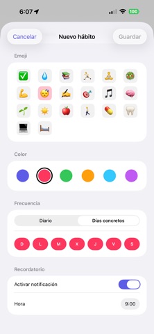 Hábitos de vida screenshot