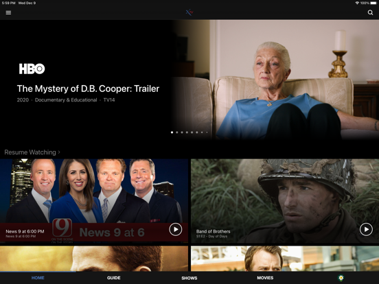 X-Stream Service TV iPad screenshot 1 - Entertainment app