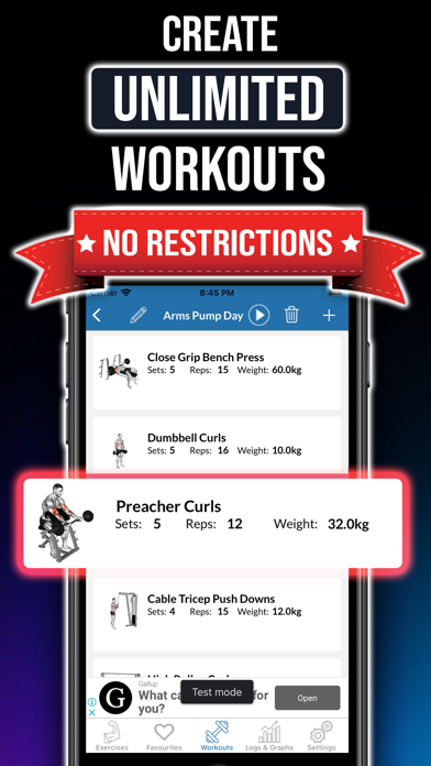 Screenshot #3 pour Gym Exercises & Workouts