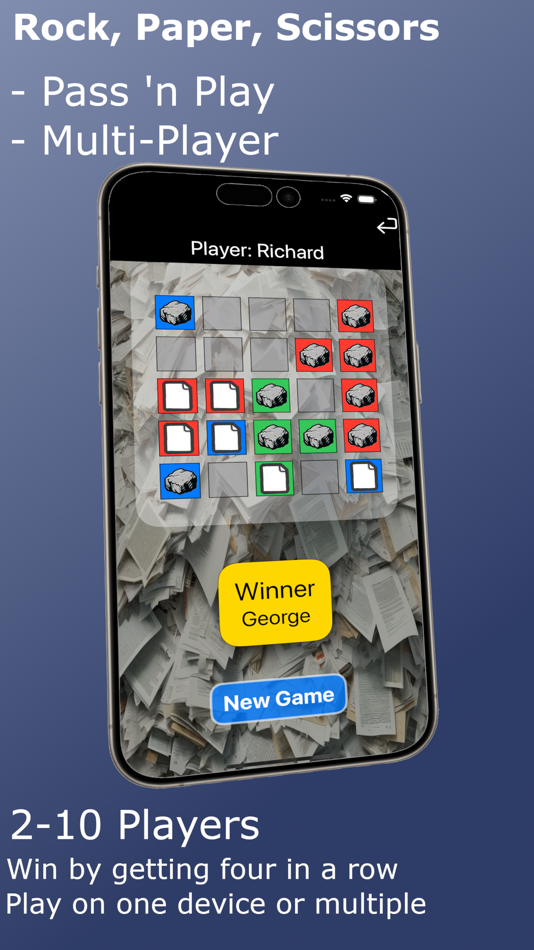 #1. Rock, Paper, Scissors Connect (iOS) By: Richard Ferris