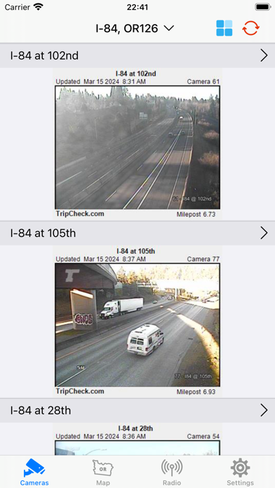 Oregon Road and Traffic Cams Screenshot