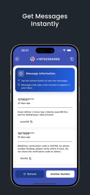 Temp Number Now - Receive SMS screenshot 3