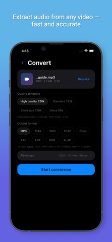 TS Video to MP3 iPhone screenshot
