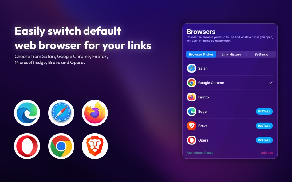 #1. OpenWith: Link Browser Picker (macOS) Von: Phil Trevor