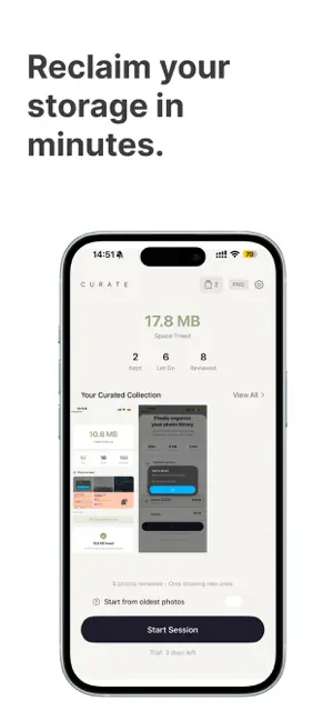 Delete Screenshots Curate screenshot 1
