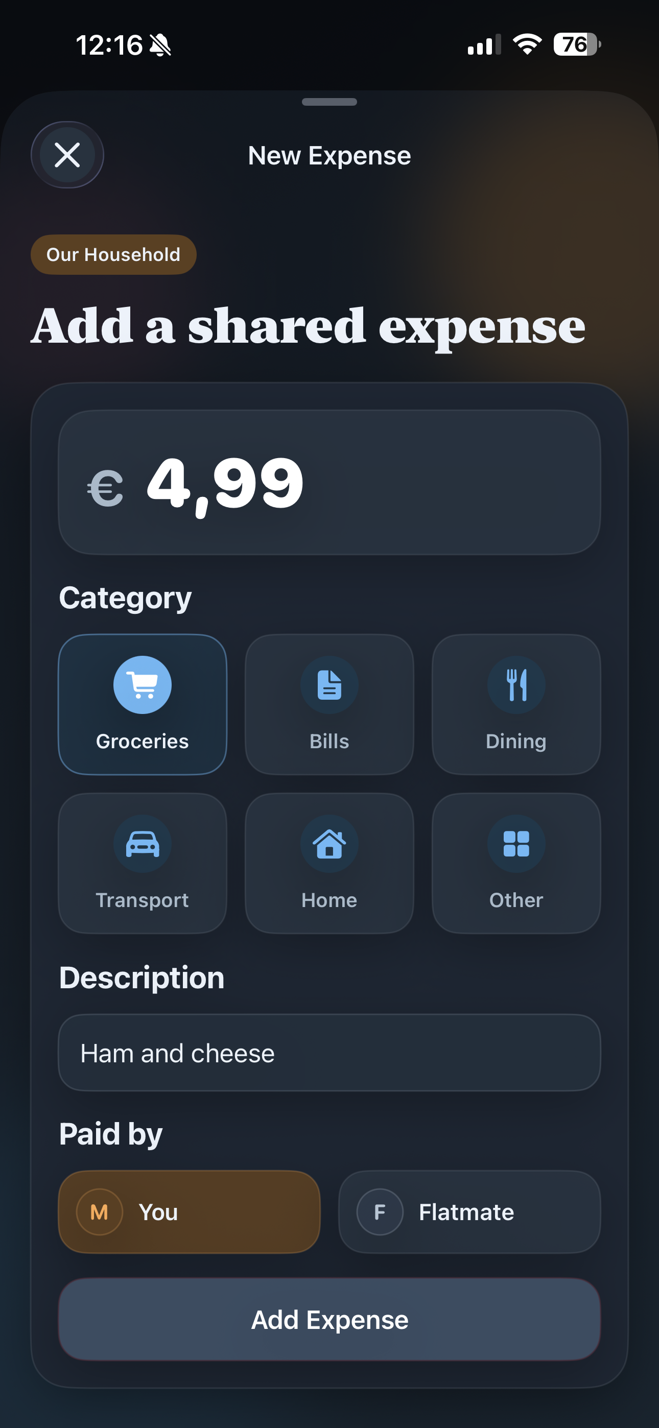 LetsGoDutch! - Shared Finances