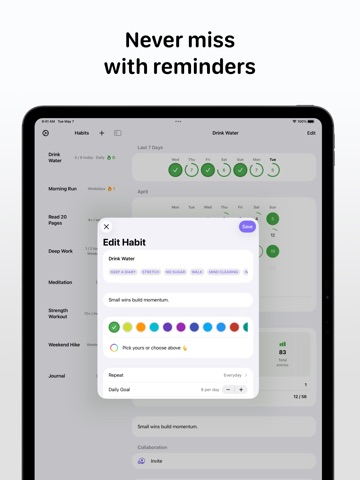 Habit Tracker - Daily Goal iPad screenshot