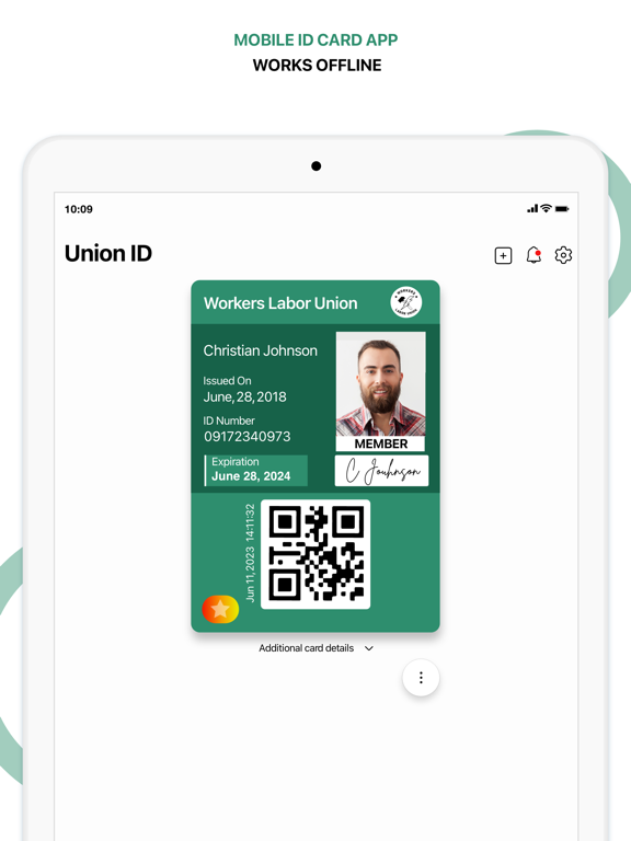 Union ID: Member ID Card iPad screenshot 1 - Utilities app
