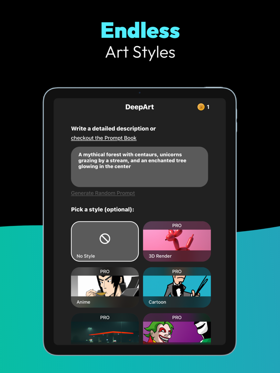 SpaceArt - AI Image Generator iPad screenshot 2 - Graphics & Design app