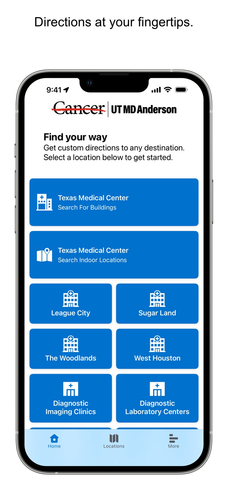 UT MD Anderson Directions iphone screenshot 1