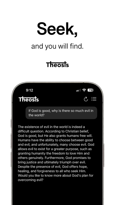 Theosis: AI Bible Study Chat Screenshot