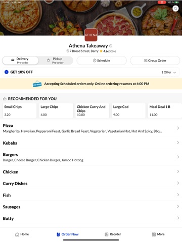 Athena Takeaway iPad screenshot
