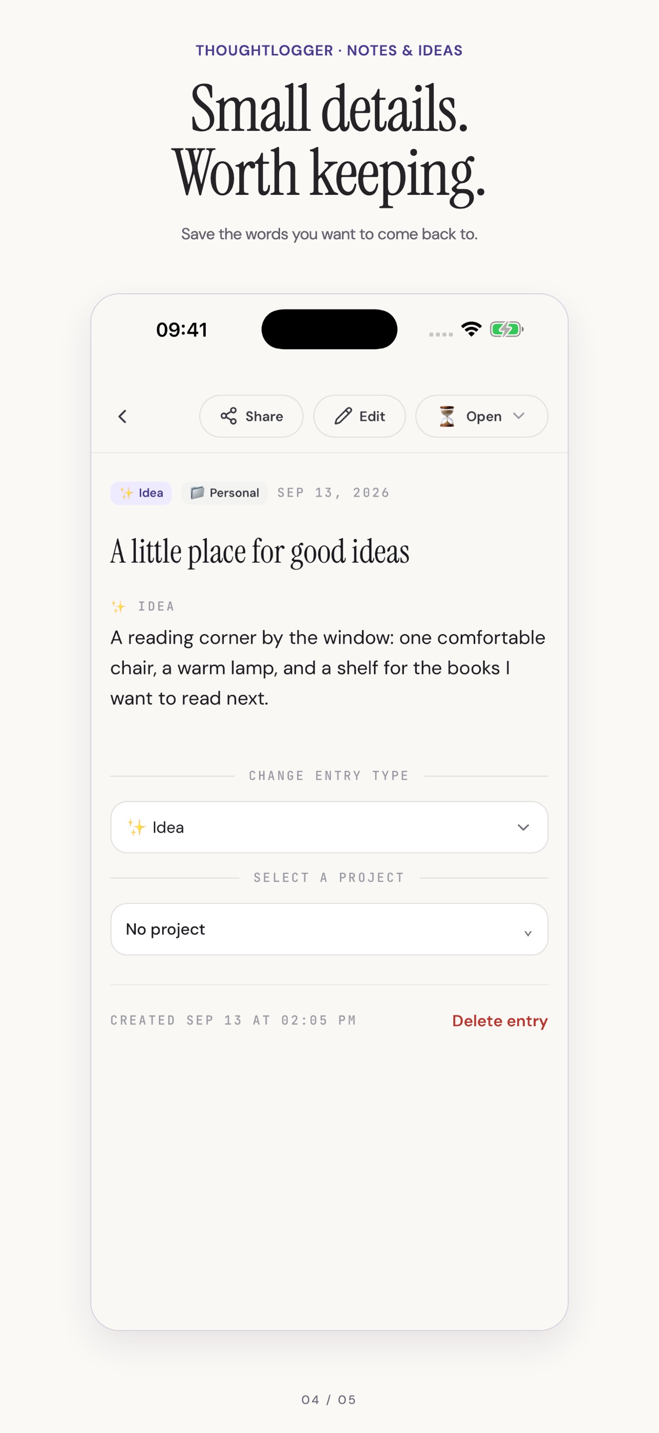Screenshot 4 of ThoughtLogger: Notes & Ideas