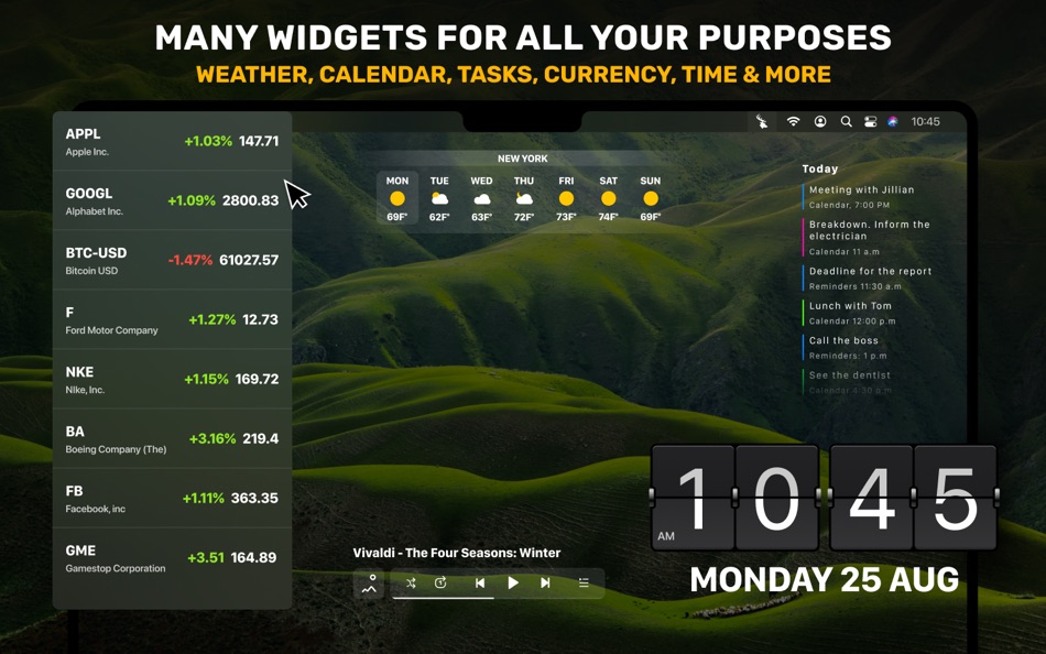 #2. Widgetter - Custom Desktop (macOS) Podle: Villow