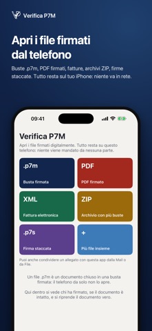 Verifica P7M iPhone screenshot