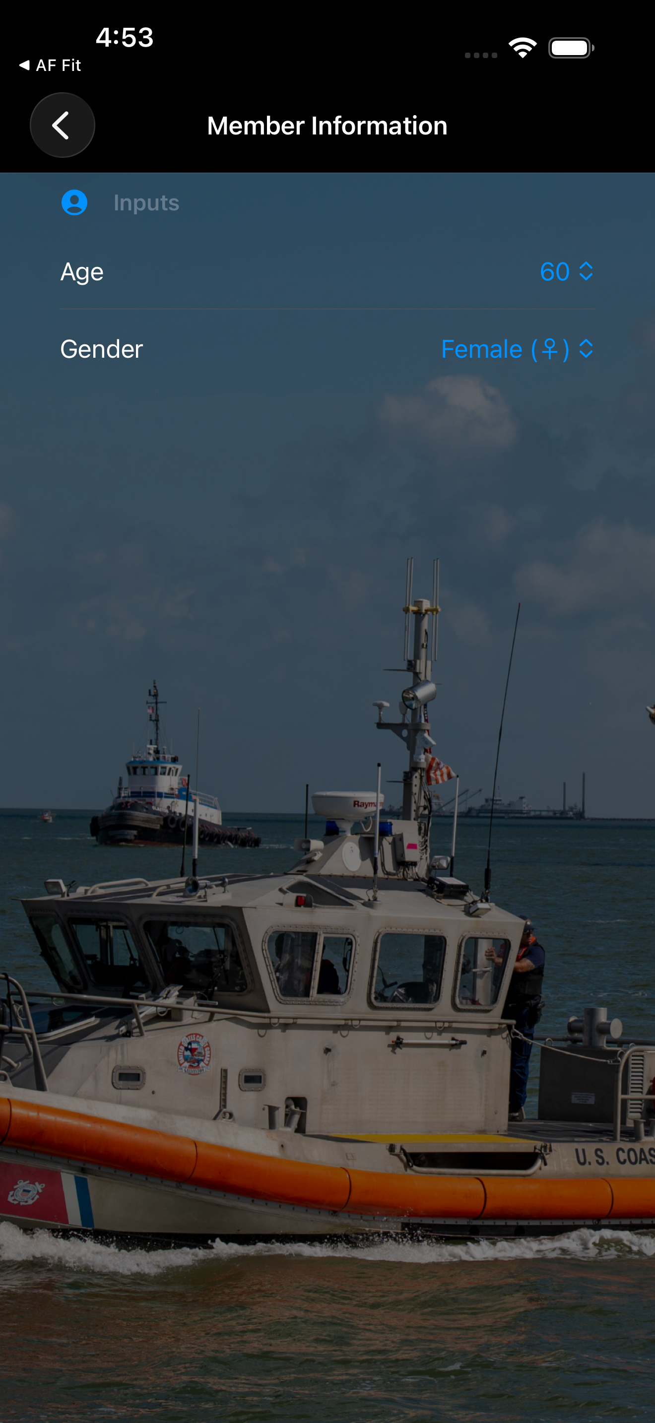 Coast Guard Fitness Calculator screenshot 2