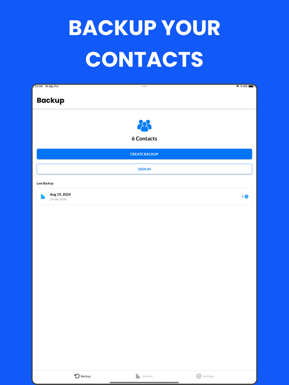 Screenshot #4 pour Contacts Backup + Restore