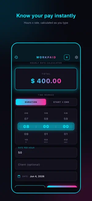 Workpaid: Hours & Pay screenshot 1