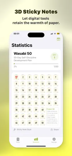 Wasabi 50 - Project 50 Journey iPhone Screenshot 1
