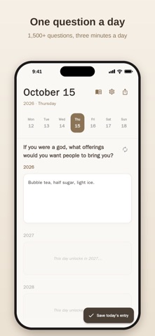3 Years: A Question a Day Screenshot 4 of 6