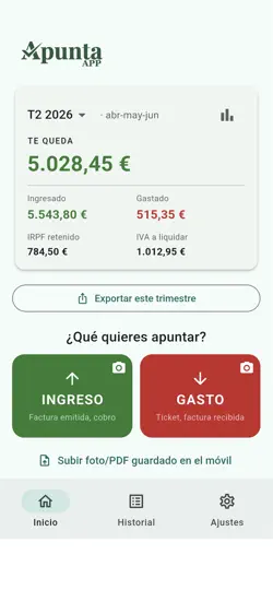 Captura de pantalla de Apunta APP en iPhone 1