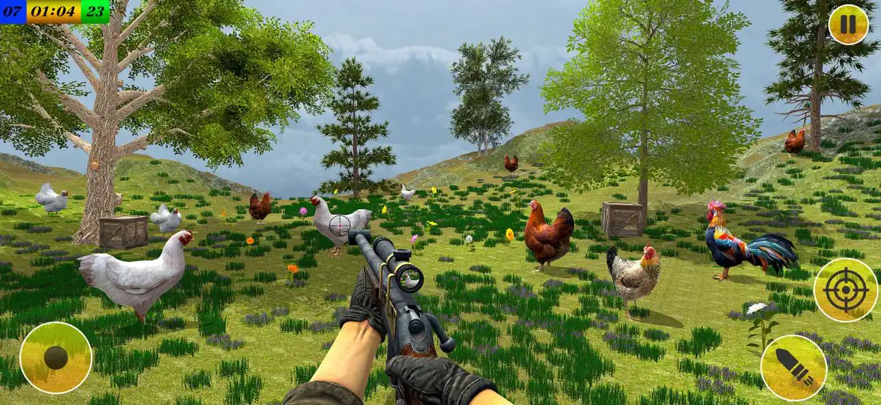 Screenshot #1 pour Sniper de chasse au poulet 3D