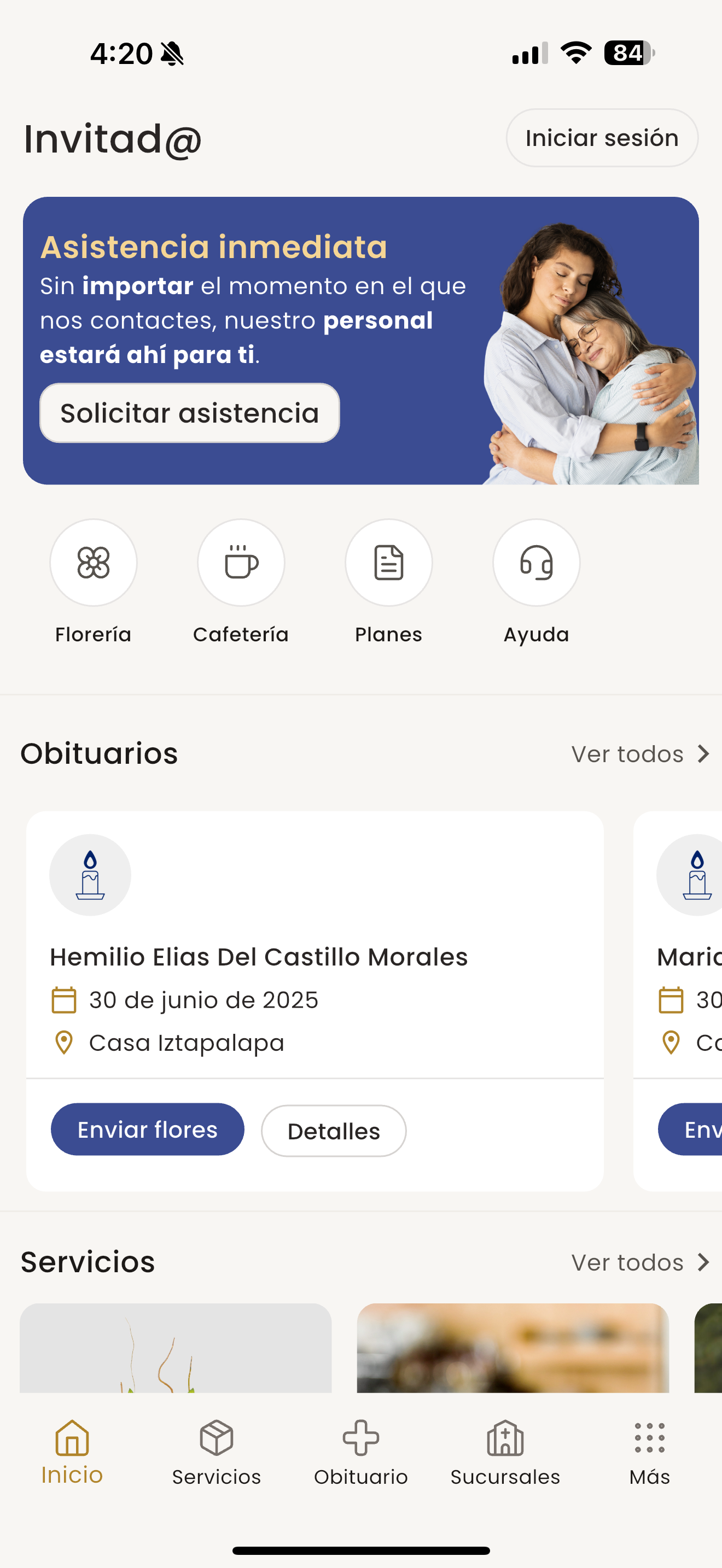 Sofi: Soporte Funerario