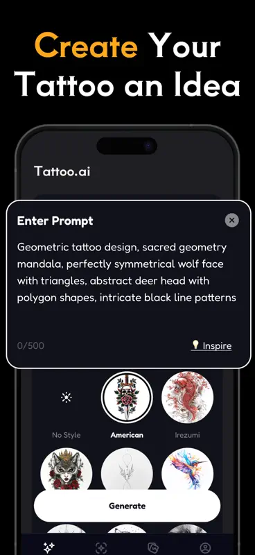 Tattoo Ideas: Design Tattoo AI screenshot 1 of 6