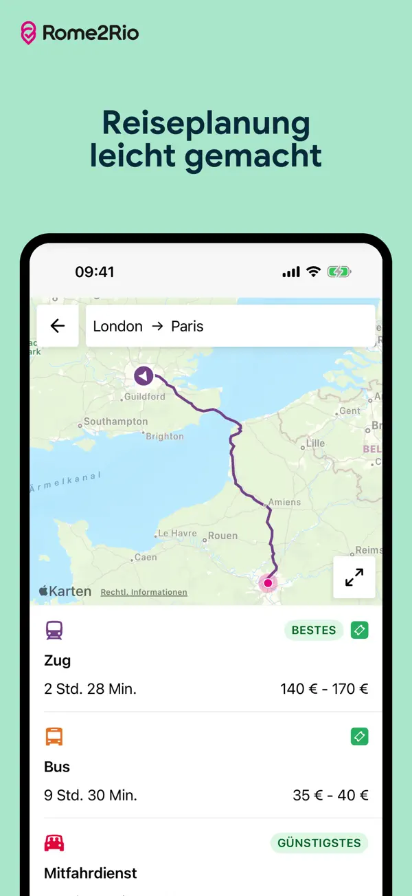 Rome2Rio iPhone App Screenshot 2 – Reisen