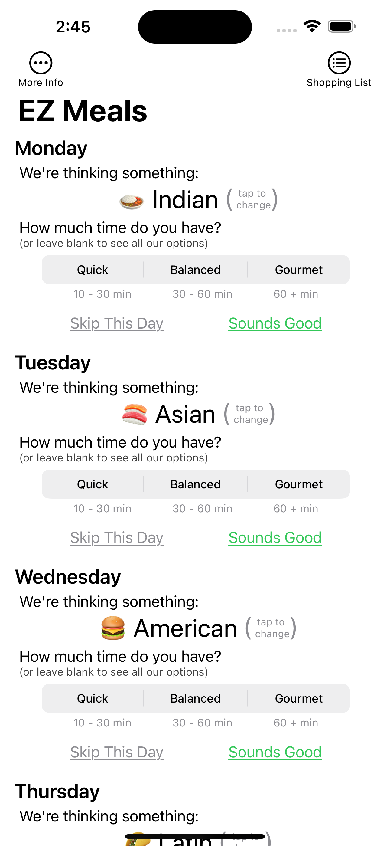 Easy Meal Planner