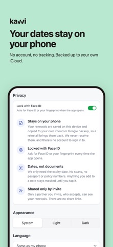 Kavvi: Renewal Reminders screenshot 8