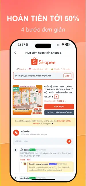 Longhousee: Mua sắm hoàn tiền iPhone screenshot 6