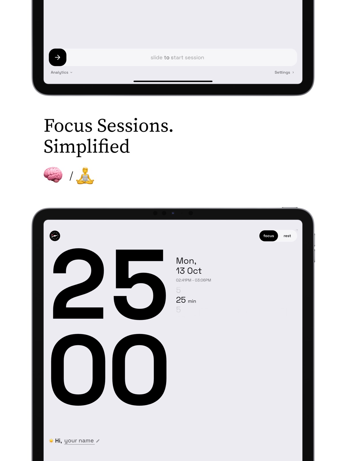 Pomodoro: Focus Timer Friend ipad screenshot 1