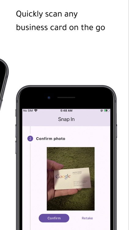 Snap In: AI biz card scanner