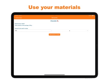 Recipe Cost Calculator App iPad screenshot