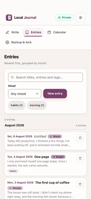 Local Journal: Diary & Notes screenshot 2